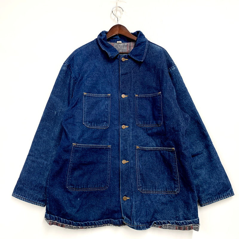 【現状渡し品】【メンズ】  USED VINTAGE 70-80S BLANKET LINER DENIM COVERALL ブランケットライナー デニム カバーオール ジャケット アウター 146-250311-as-16-izu カラー：インディゴ 万代Net店