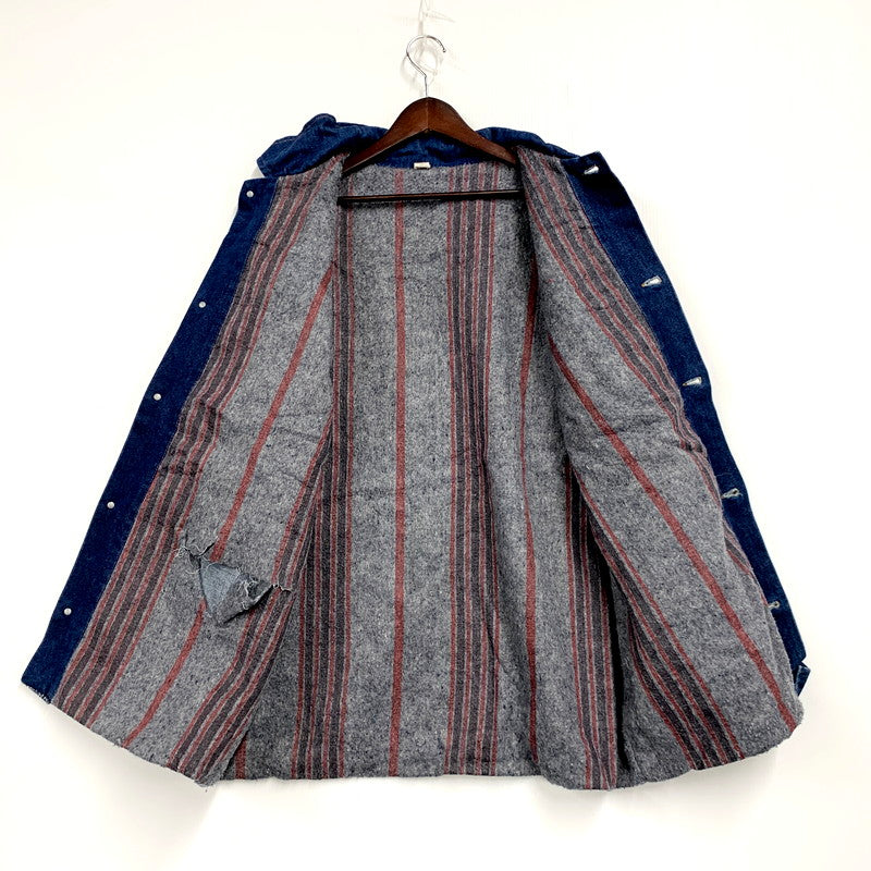 【現状渡し品】【メンズ】  USED VINTAGE 70-80S BLANKET LINER DENIM COVERALL ブランケットライナー デニム カバーオール ジャケット アウター 146-250311-as-16-izu カラー：インディゴ 万代Net店