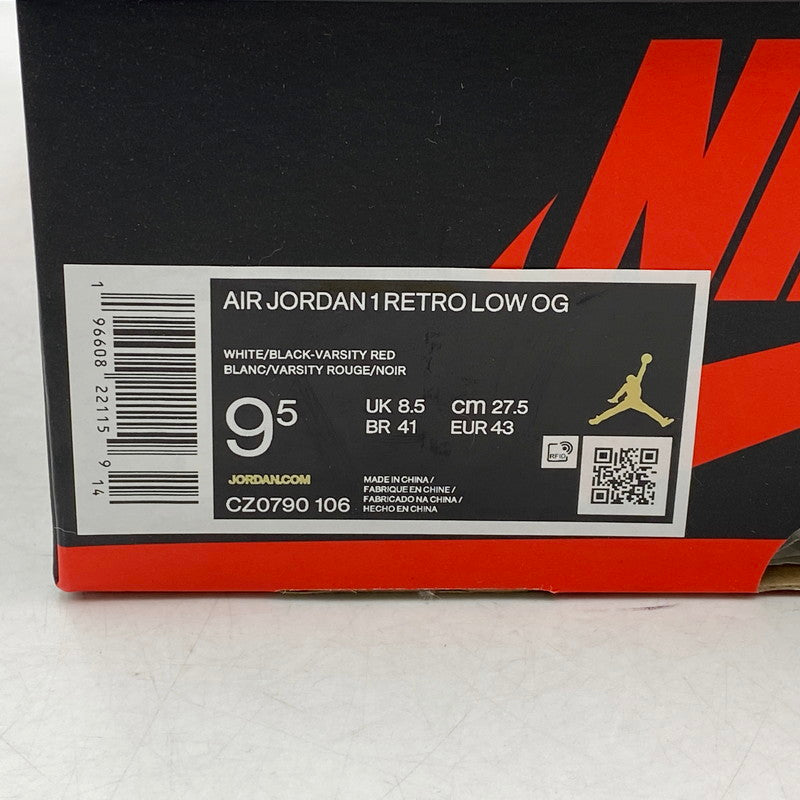 【中古品】【メンズ】 NIKE ナイキ CZ0790-106 AIR JORDAN 1 RETRO LOW OG エアジョーダン 1 レトロ ロー オリジナル 靴 スニーカー シューズ 160-250309-ma-03-izu サイズ：27.5cm カラー：BLACK TOE 万代Net店