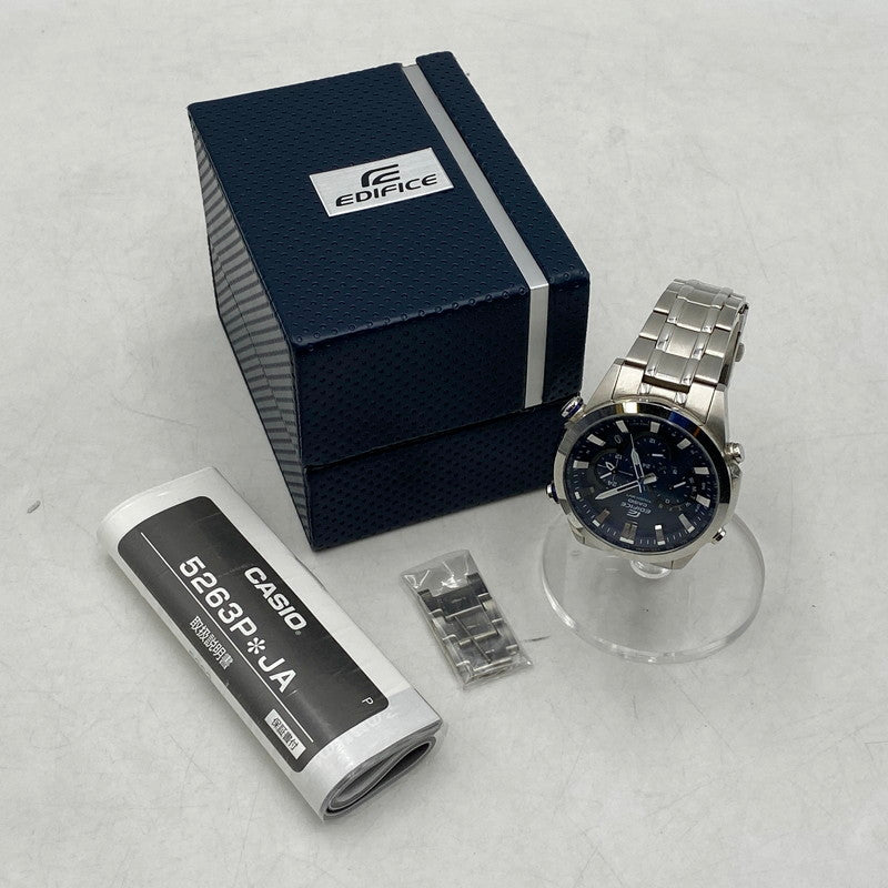 【中古品】【メンズ】 CASIO カシオ EDIFICE エディフィス EQW-T630JD-2AJF TOUGH SOLAR WATCH タフソーラーウォッチ 腕時計 197-250310-ma-10-izu サイズ：49.1 × 44 × 11.6 mm カラー：シルバー 万代Net店