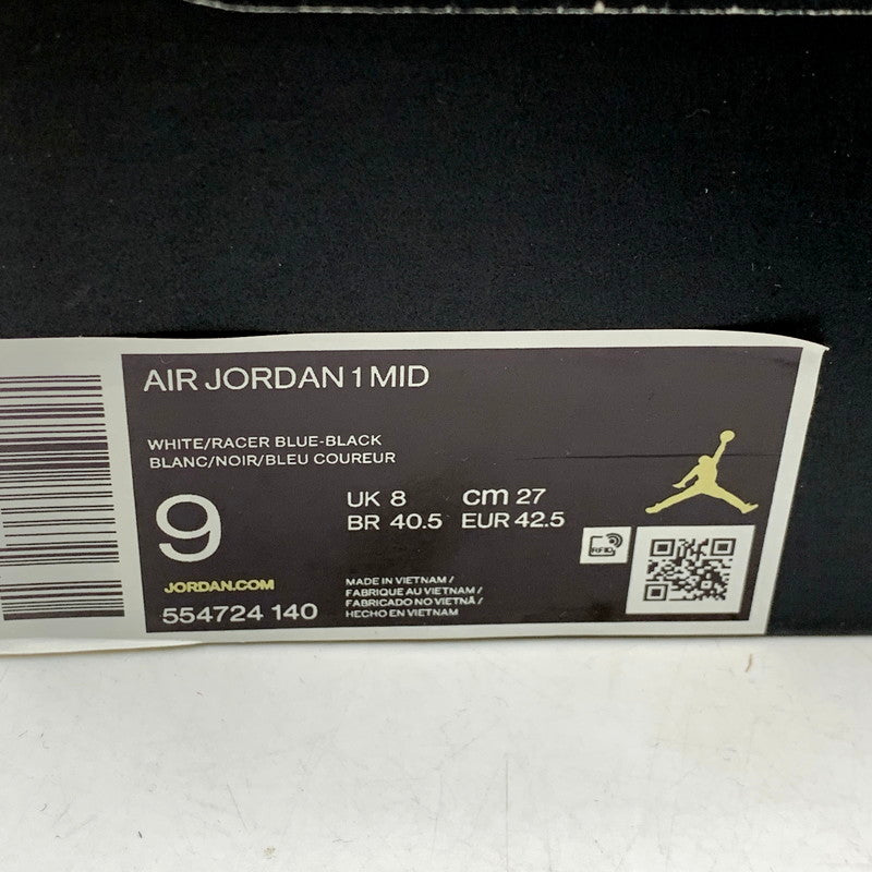 【中古品】【メンズ】 NIKE ナイキ AIR JORDAN 1 MID 554724-140 エアジョーダン 1 ミッド スニーカー シューズ 靴 160-250312-as-30-izu サイズ：27cm カラー：WHITE/RACER BLUE-BLACK 万代Net店