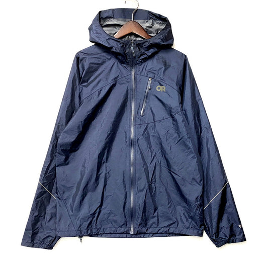 【中古品】【メンズ】  OUTDOOR RESEARCH アウトドアリサーチ 22SS HELIUM RAIN JACKET 275386 ヘリウム レイン ジャケット アウター 144-250311-as-23-izu サイズ：M カラー：ネイビー 万代Net店