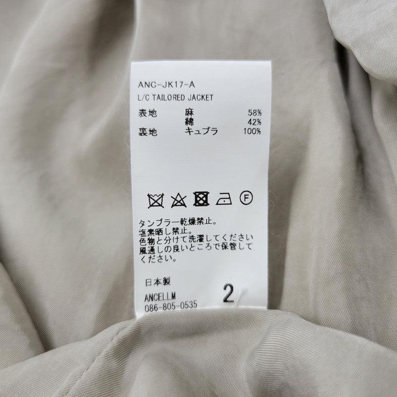 【中古品】【メンズ】  ANCELLM L/C TAILORED JACKET ANC-JK17-A アンセルム テーラードジャケット 長袖 リネン アウター 140-250310-ay-05-izu サイズ：2 カラー：ホワイト 万代Net店