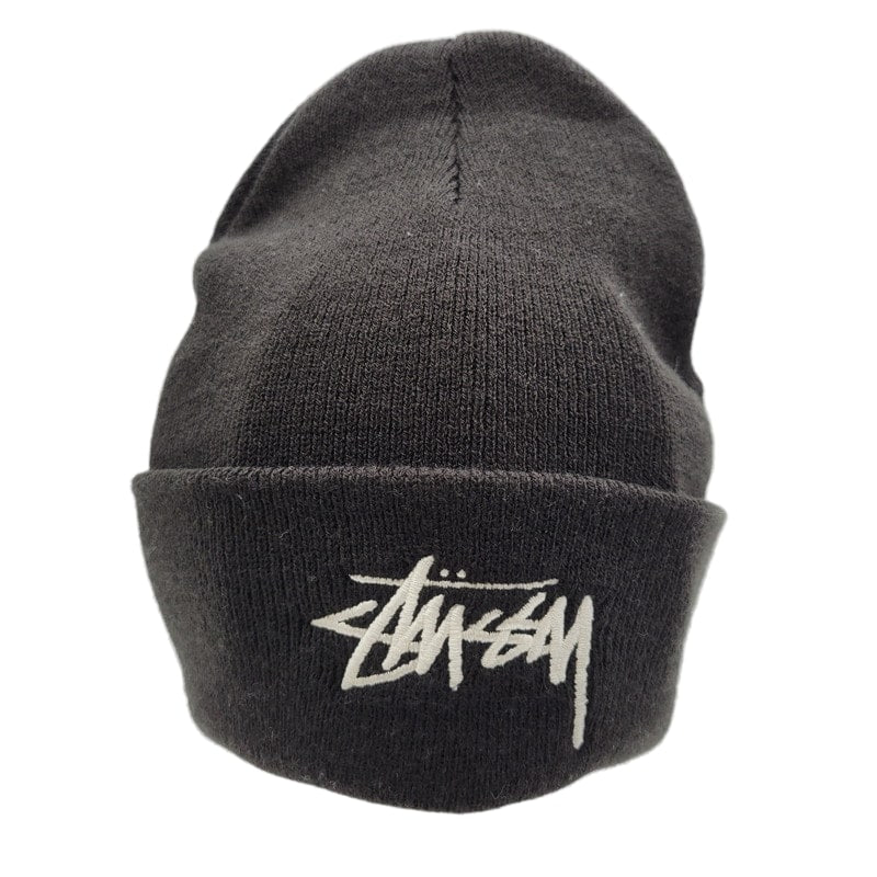 【中古品】【メンズ/レディース】 STUSSY ステューシー × NIKE ナイキ CUFF BEANIE CV8961-011 カフ ビーニー ニット帽 帽子 185-250313-as-29-izu サイズ：ONE SIZE カラー：ブラック 万代Net店