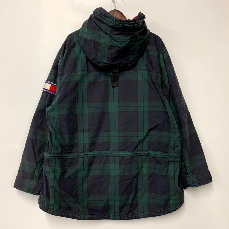 【中古品】【メンズ】 TOMMY HILFIGER トミーヒルフィガー 90S FLEECE LINER CHECK MOUNTAIN PARKA フリースライナー チェック マウンテンパーカー ジャケット アウター 146-250313-as-03-izu サイズ：L カラー：マルチカラー 万代Net店