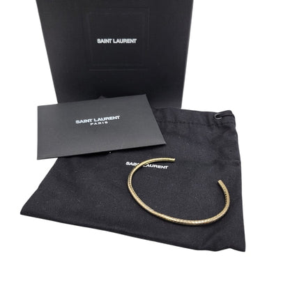 【中古品】【メンズ/レディース】 SAINT LAURENT サンローラン AG925 BANGLE バングル ブレスレット アクセサリー 182-250312-as-18-izu サイズ：M カラー：ゴールド 万代Net店