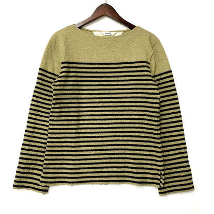 【中古品】【レディース】 45rpm フォーティーファイブアールピーエム 圧縮ウール ボーダーバスクシャツ 長袖 トップス 170-250313-as-20-izu サイズ：3 カラー：グリーン系×ネイビー 万代Net店