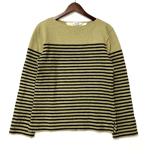 【中古品】【レディース】 45rpm フォーティーファイブアールピーエム 圧縮ウール ボーダーバスクシャツ 長袖 トップス 170-250313-as-20-izu サイズ：3 カラー：グリーン系×ネイビー 万代Net店