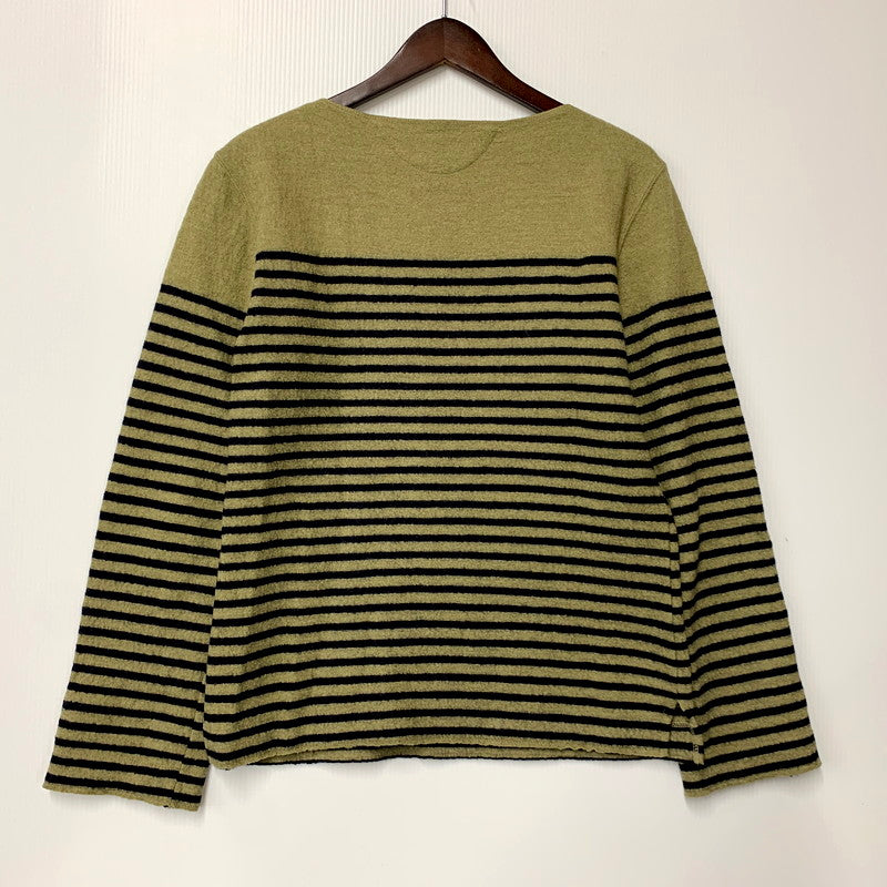 【中古品】【レディース】 45rpm フォーティーファイブアールピーエム 圧縮ウール ボーダーバスクシャツ 長袖 トップス 170-250313-as-20-izu サイズ：3 カラー：グリーン系×ネイビー 万代Net店