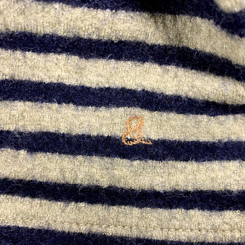 【中古品】【レディース】 45rpm フォーティーファイブアールピーエム 圧縮ウール ボーダーバスクシャツ 長袖 トップス 170-250313-as-20-izu サイズ：3 カラー：グリーン系×ネイビー 万代Net店