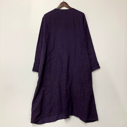 【中古品】【レディース】 GUNGENDO LABORATORY 群言堂ラボラトリー COTTON LINEN DRESS コットンリネンドレス ワンピース 168-250313-as-17-izu カラー：パープル 万代Net店