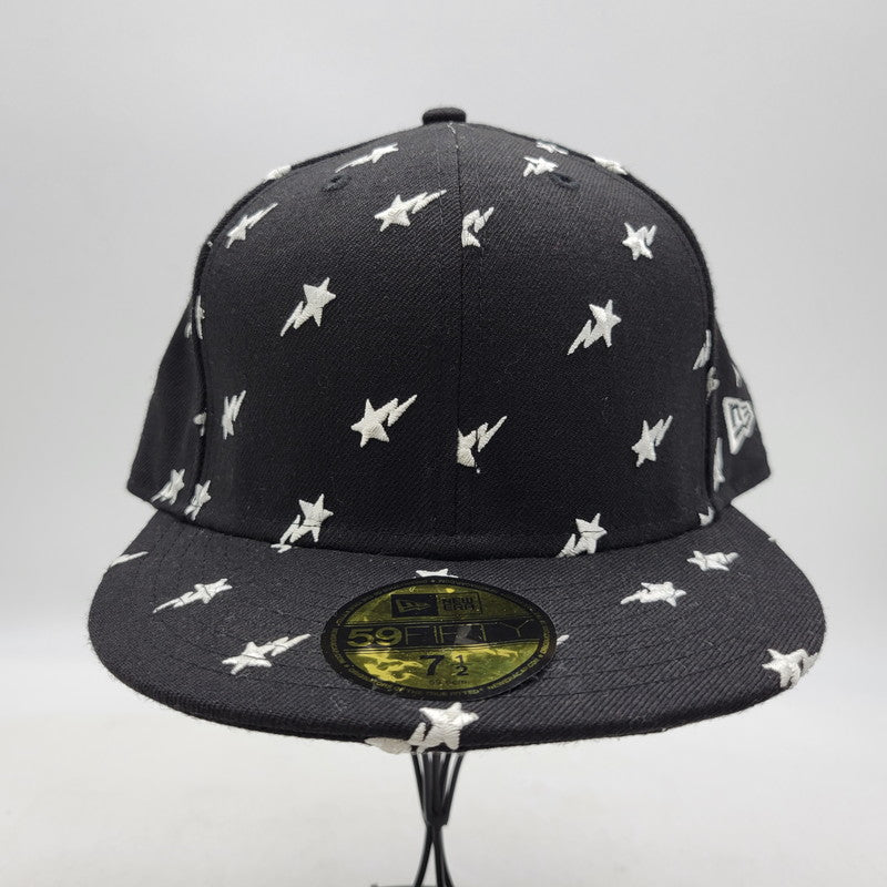 【中古品】【メンズ/レディース】 A BATHING APE アベイシングエイプ × NEWERA ニューエラ STAR CAP スター キャップ 帽子 185-250314-as-07-izu サイズ：7 1/2（59.6cm） カラー：ブラック 万代Net店