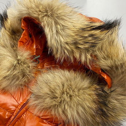 【現状渡し品】【レディース】 DUVETICA デュベティカ 314-02-1059 国内正規 FUR HOODED DOWN JACKET ファーフーデッドダウンジャケット アウター 長袖 169-250317-ma-06-izu サイズ：40 カラー：オレンジ 万代Net店