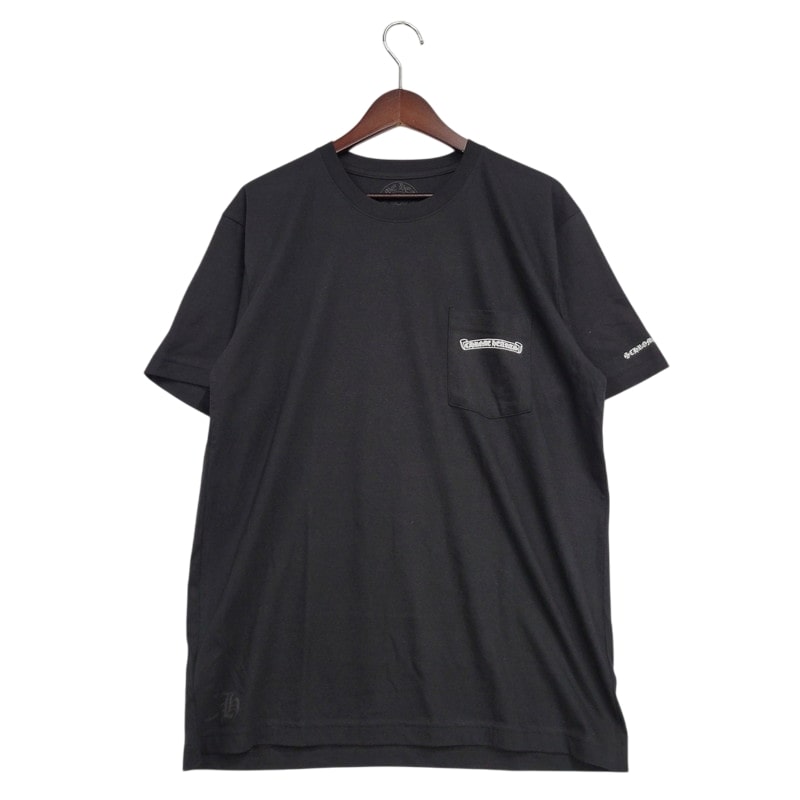 【中古美品】【メンズ】 CHROME HEARTS クロムハーツ SS T-SHIRT ショートスリーブ Tシャツ ロゴ ポケット 半袖 トップス 190-250316-as-26-izu サイズ：L カラー：ブラック 万代Net店