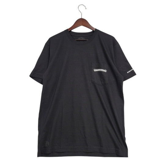 【中古美品】【メンズ】 CHROME HEARTS クロムハーツ SS T-SHIRT ショートスリーブ Tシャツ ロゴ ポケット 半袖 トップス 190-250316-as-26-izu サイズ：L カラー：ブラック 万代Net店