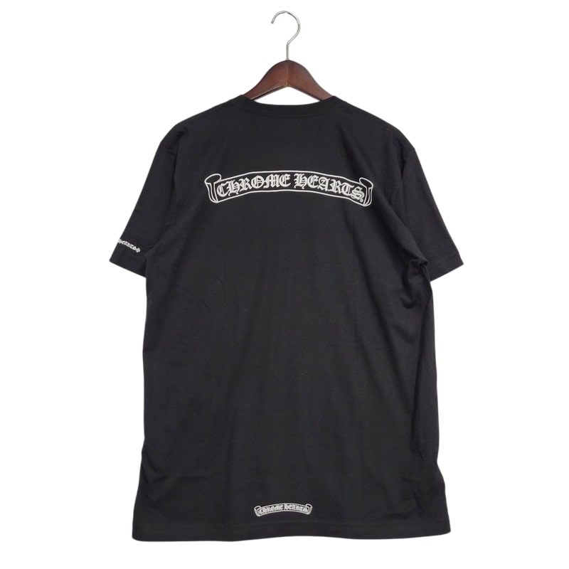 【中古美品】【メンズ】 CHROME HEARTS クロムハーツ SS T-SHIRT ショートスリーブ Tシャツ ロゴ ポケット 半袖 トップス 190-250316-as-26-izu サイズ：L カラー：ブラック 万代Net店