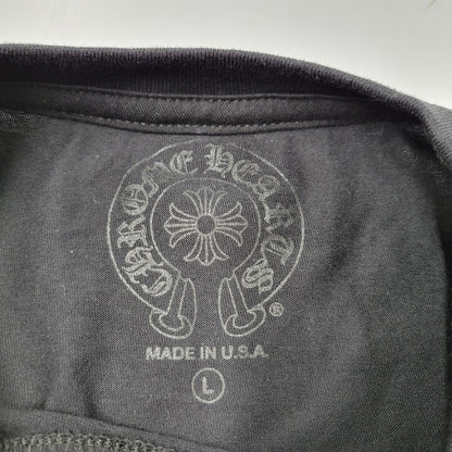 【中古美品】【メンズ】 CHROME HEARTS クロムハーツ SS T-SHIRT ショートスリーブ Tシャツ ロゴ ポケット 半袖 トップス 190-250316-as-26-izu サイズ：L カラー：ブラック 万代Net店