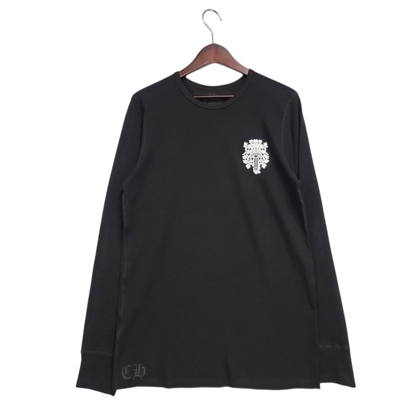 【中古美品】【メンズ】 CHROME HEARTS クロムハーツ LS THERMAL VINE DAGGER ロングスリーブ サーマル ヴァインダガー 長袖 トップス 190-250316-as-29-izu サイズ：XL カラー：ブラック 万代Net店