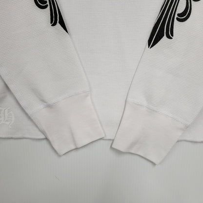 【中古美品】【メンズ】 CHROME HEARTS クロムハーツ LS THERMAL FLORAL CROSS ロングスリーブ サーマル フローラル クロス 長袖 トップス 190-250316-as-27-izu サイズ：L カラー：ホワイト 万代Net店