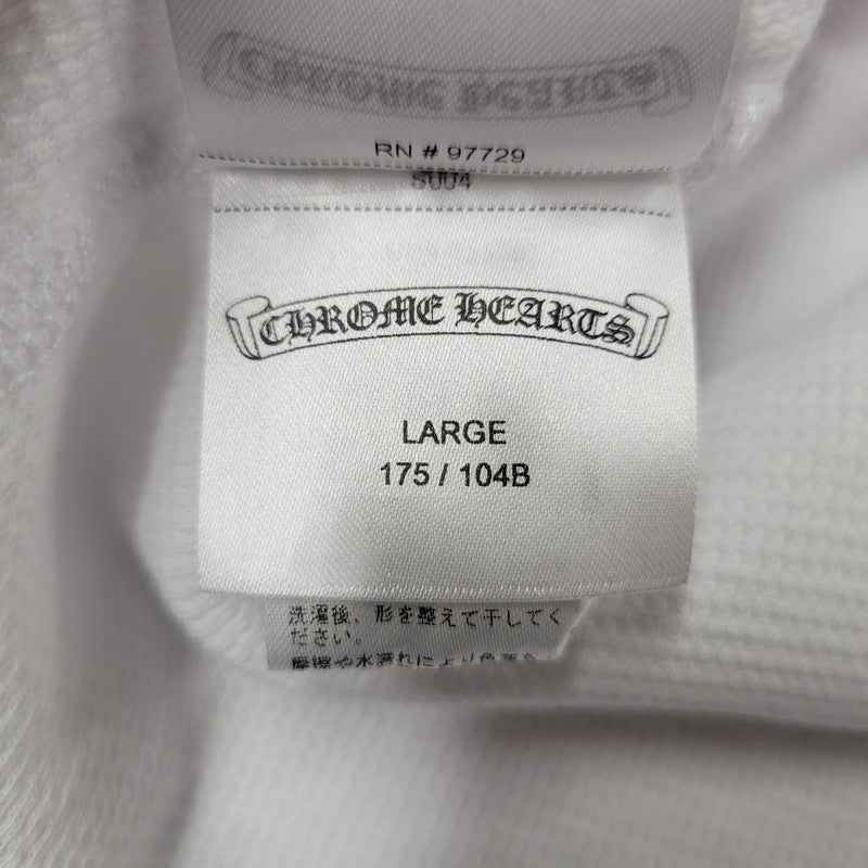 【中古美品】【メンズ】 CHROME HEARTS クロムハーツ LS THERMAL FLORAL CROSS ロングスリーブ サーマル フローラル クロス 長袖 トップス 190-250316-as-27-izu サイズ：L カラー：ホワイト 万代Net店