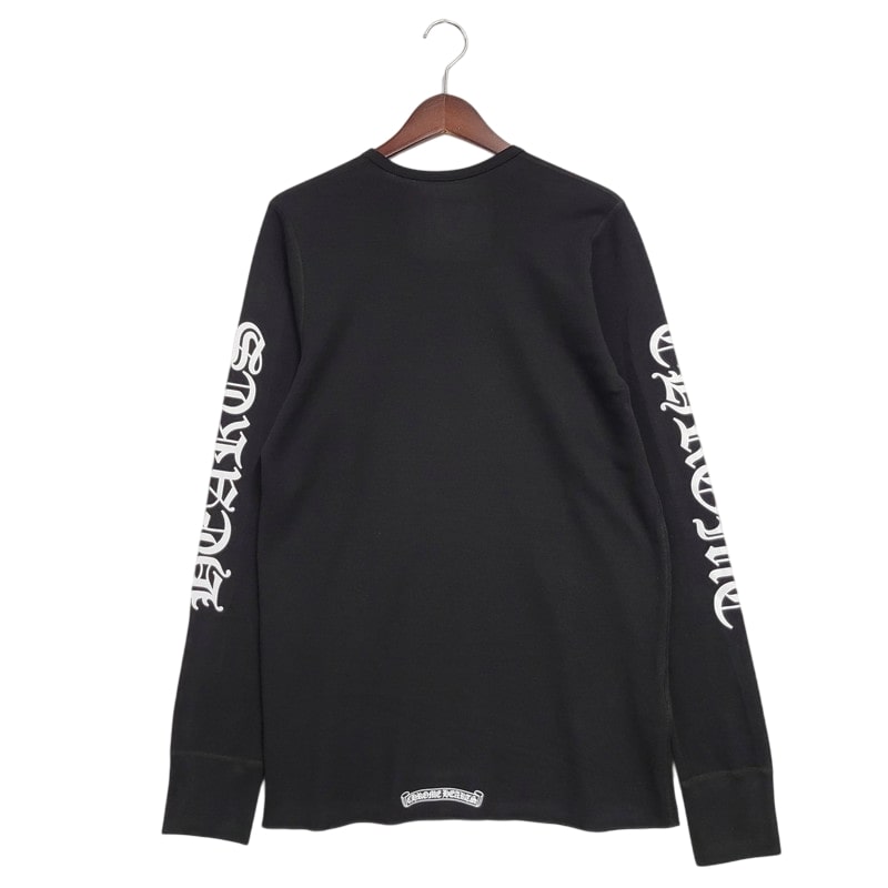 【中古美品】【メンズ】 CHROME HEARTS クロムハーツ LS THERMAL CHROME HEARTS ロングスリーブ サーマル クロムハーツ 長袖 トップス 190-250316-as-28-izu サイズ：XL カラー：ブラック 万代Net店
