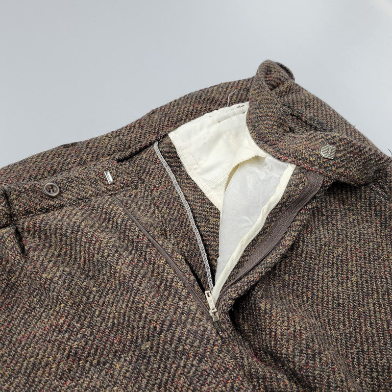 【現状渡し品】【メンズ】 USED EURO VINTAGE ユーロヴィンテージ 60S-70S WOOL SLACKS ウール スラックス 西ドイツ製 OPTIジッパー パンツ ボトムス 157-250316-as-16-izu カラー：ブラウン 万代Net店