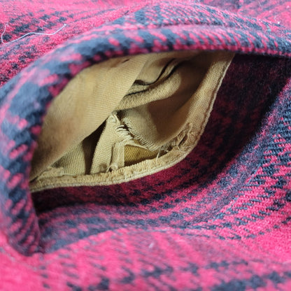 【現状渡し品】【メンズ】 WOOLRICH ウールリッチ 70S CHECK MACKINAW JACKET チェックマッキノージャケット TALONジッパー アウター 146-250316-as-21-izu サイズ：38 カラー：レッド×ブラック 万代Net店