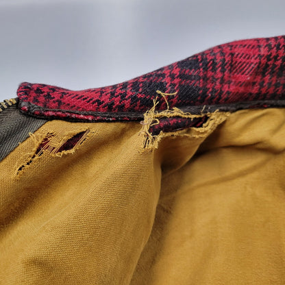 【現状渡し品】【メンズ】 WOOLRICH ウールリッチ 70S CHECK MACKINAW JACKET チェックマッキノージャケット TALONジッパー アウター 146-250316-as-21-izu サイズ：38 カラー：レッド×ブラック 万代Net店