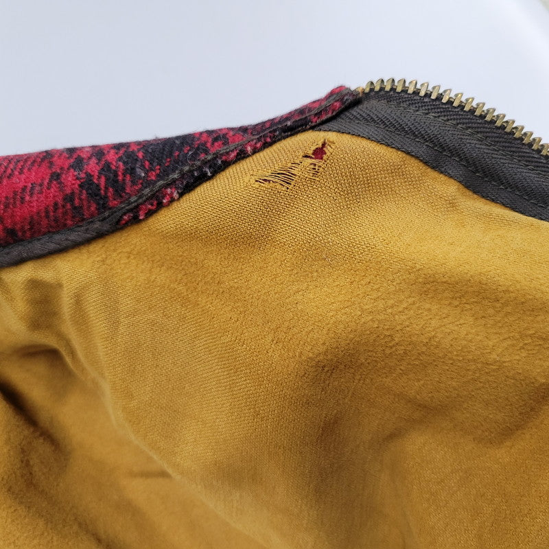 【現状渡し品】【メンズ】 WOOLRICH ウールリッチ 70S CHECK MACKINAW JACKET チェックマッキノージャケット TALONジッパー アウター 146-250316-as-21-izu サイズ：38 カラー：レッド×ブラック 万代Net店