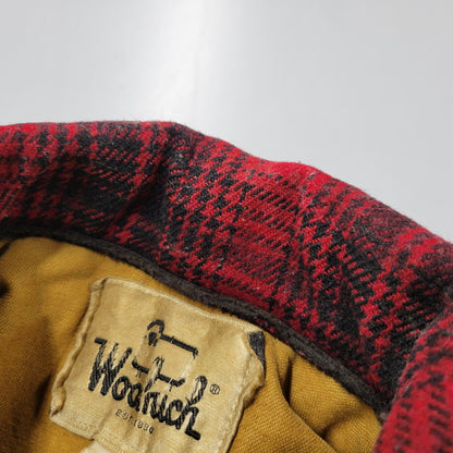 【現状渡し品】【メンズ】 WOOLRICH ウールリッチ 70S CHECK MACKINAW JACKET チェックマッキノージャケット TALONジッパー アウター 146-250316-as-21-izu サイズ：38 カラー：レッド×ブラック 万代Net店
