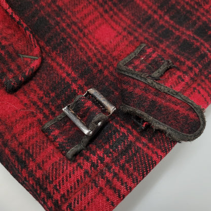 【現状渡し品】【メンズ】 WOOLRICH ウールリッチ 70S CHECK MACKINAW JACKET チェックマッキノージャケット TALONジッパー アウター 146-250316-as-21-izu サイズ：38 カラー：レッド×ブラック 万代Net店