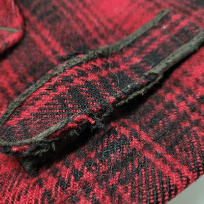 【現状渡し品】【メンズ】 WOOLRICH ウールリッチ 70S CHECK MACKINAW JACKET チェックマッキノージャケット TALONジッパー アウター 146-250316-as-21-izu サイズ：38 カラー：レッド×ブラック 万代Net店