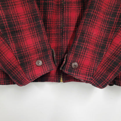 【現状渡し品】【メンズ】 WOOLRICH ウールリッチ 70S CHECK MACKINAW JACKET チェックマッキノージャケット TALONジッパー アウター 146-250316-as-21-izu サイズ：38 カラー：レッド×ブラック 万代Net店