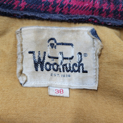 【現状渡し品】【メンズ】 WOOLRICH ウールリッチ 70S CHECK MACKINAW JACKET チェックマッキノージャケット TALONジッパー アウター 146-250316-as-21-izu サイズ：38 カラー：レッド×ブラック 万代Net店