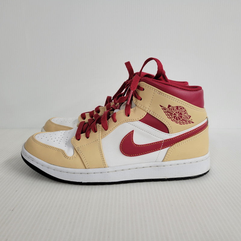 【中古品】【メンズ】 NIKE ナイキ AIR JORDAN 1 MID 554724-201 エア ジョーダン 1 ミッド スニーカー シューズ 靴 160-250317-as-10-izu サイズ：27cm カラー：WHITE ONYX/LIGHT CURRY-WHITE 万代Net店