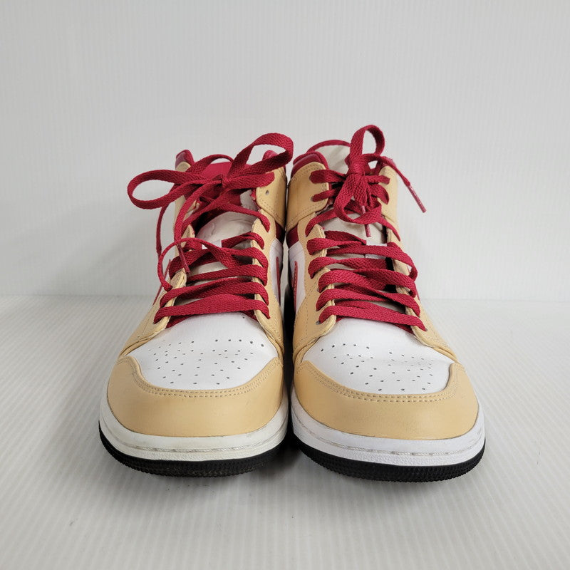 【中古品】【メンズ】 NIKE ナイキ AIR JORDAN 1 MID 554724-201 エア ジョーダン 1 ミッド スニーカー シューズ 靴 160-250317-as-10-izu サイズ：27cm カラー：WHITE ONYX/LIGHT CURRY-WHITE 万代Net店