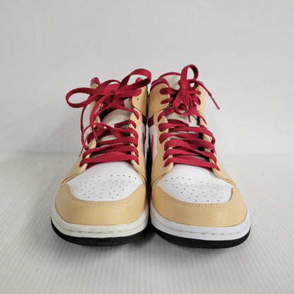 【中古品】【メンズ】 NIKE ナイキ AIR JORDAN 1 MID 554724-201 エア ジョーダン 1 ミッド スニーカー シューズ 靴 160-250317-as-10-izu サイズ：27cm カラー：WHITE ONYX/LIGHT CURRY-WHITE 万代Net店