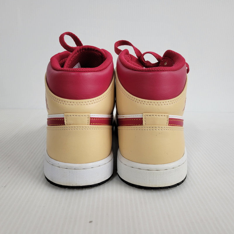 【中古品】【メンズ】 NIKE ナイキ AIR JORDAN 1 MID 554724-201 エア ジョーダン 1 ミッド スニーカー シューズ 靴 160-250317-as-10-izu サイズ：27cm カラー：WHITE ONYX/LIGHT CURRY-WHITE 万代Net店