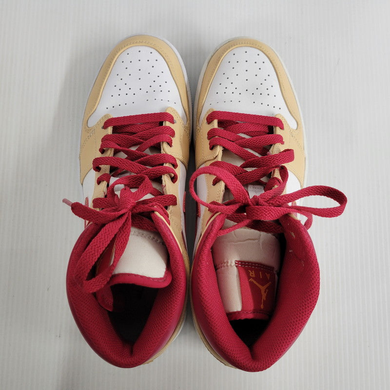 【中古品】【メンズ】 NIKE ナイキ AIR JORDAN 1 MID 554724-201 エア ジョーダン 1 ミッド スニーカー シューズ 靴 160-250317-as-10-izu サイズ：27cm カラー：WHITE ONYX/LIGHT CURRY-WHITE 万代Net店