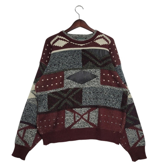 【中古品】【メンズ】 CAMPUS キャンパス 韓国製 90S KNIT SWEATER ニットセ－タ－ 長袖 トップス 146-250320-ya-04-izu サイズ：Ｌ カラー：マルチ 万代Net店