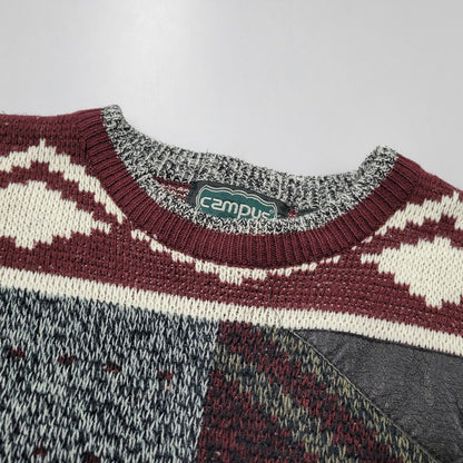 【中古品】【メンズ】 CAMPUS キャンパス 韓国製 90S KNIT SWEATER ニットセ－タ－ 長袖 トップス 146-250320-ya-04-izu サイズ：Ｌ カラー：マルチ 万代Net店