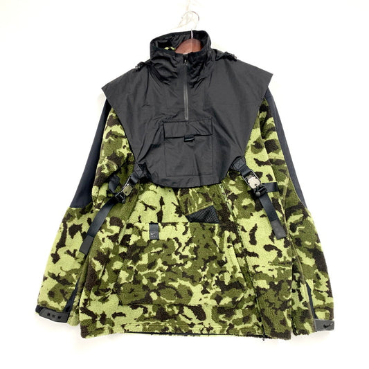 【中古品】【メンズ】 NIKE ナイキ AR5611-010 MMW HOODED FLEECE JACKET フーデッドフリースジャケット アウター 長袖 148-250317-ma-10-izu サイズ：L カラー：黒/グリーン 万代Net店