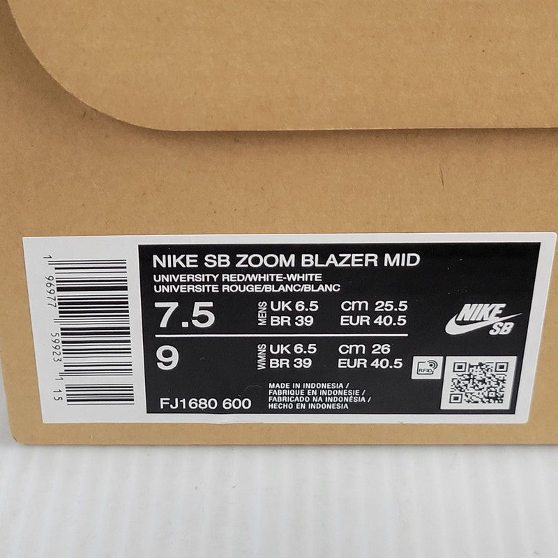 【中古美品】【メンズ/レディース】 NIKE SB ナイキエスビー ZOOM BLAZER MID FJ1680-600 ズーム ブレーザー ミッド スニーカー シューズ 靴 160-250317-as-12-izu サイズ：25.5cm カラー：UNIVERSITY RED/WHITE-WHITE 万代Net店