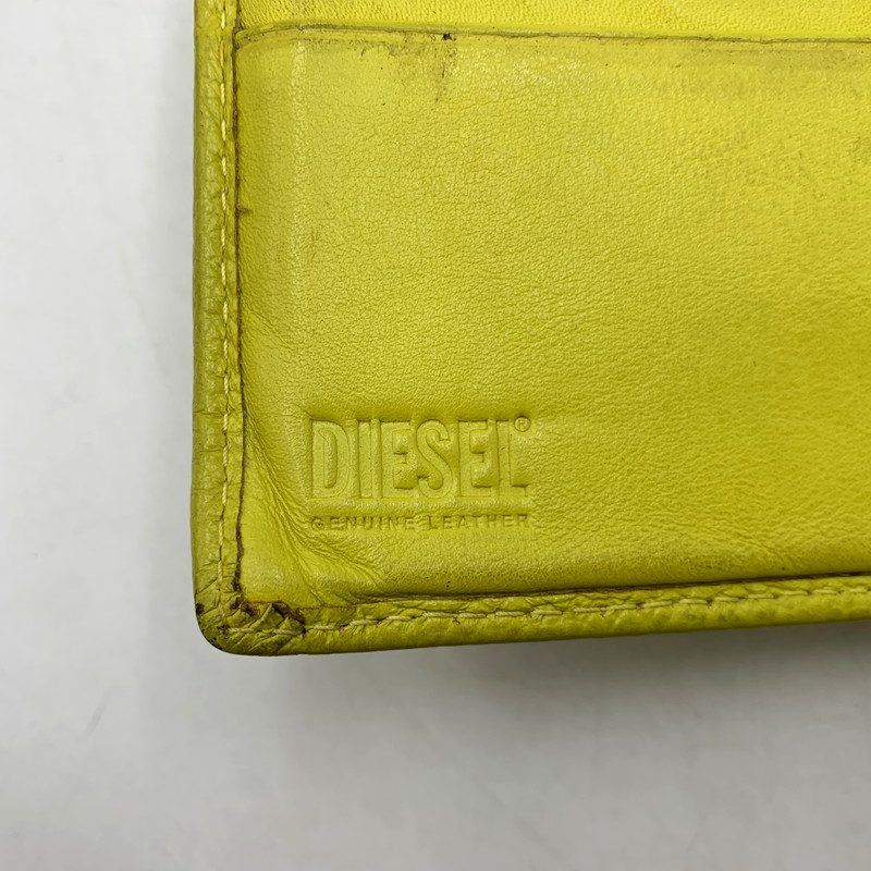 【現状渡し品】【メンズ/レディース】 DIESEL ディーゼル WALLET ウォレット 二つ折り財布 201-250322-as-02-izu カラー：イエロー系 万代Net店