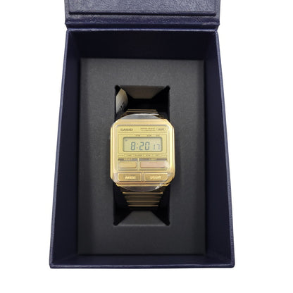 【中古美品】【メンズ/レディース】 CASIO カシオ A120WEG-9A 腕時計 199-260529-as-11-izu サイズ：40.7 × 33.5 × 9.4 mm カラー：ゴールド 万代Net店