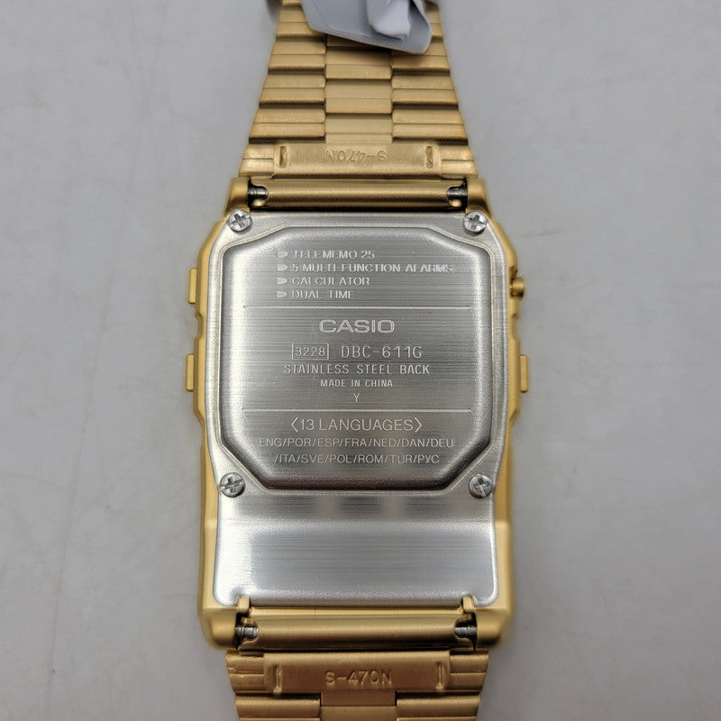 【中古美品】【メンズ/レディース】 CASIO カシオ DBC-611G-1 腕時計 199-260529-as-10-izu サイズ：46.5 × 33.1 × 8.7 mm カラー：ゴールド 万代Net店