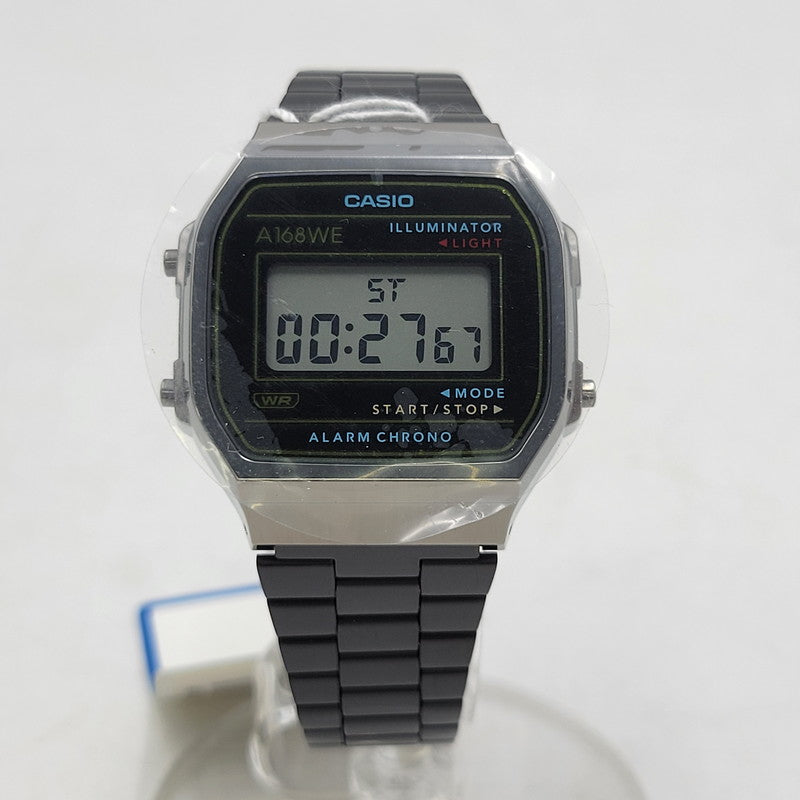 【中古美品】【メンズ/レディース】 CASIO カシオ CASIO A168WEHB-1A 腕時計 199-260529-as-15-izu サイズ：38.6 × 36.3 × 9.6 mm カラー：シルバー×ブラック 万代Net店