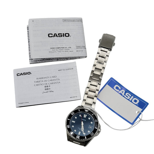 【中古美品】【メンズ/レディース】 CASIO カシオ MDV-10D-2A1V 腕時計 時計 199-260911-ya-24-izu カラー：ブルーグリーン×シルバー 万代Net店