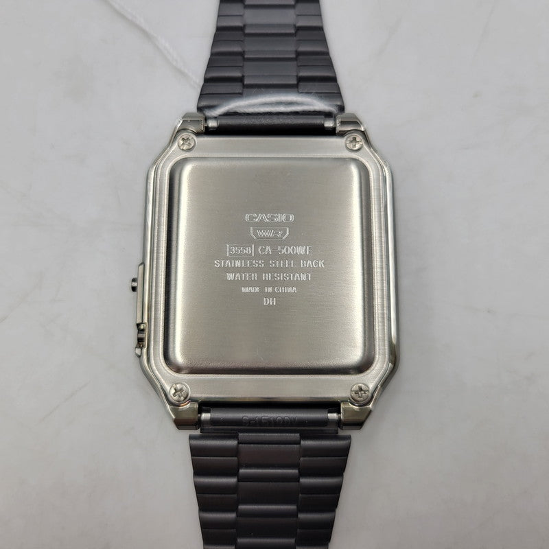 【中古美品】【メンズ/レディース】 CASIO カシオ CA-500WEGG-1B 腕時計 199-260529-as-12-izu サイズ：43.2 × 34.4 × 8.2 mm カラー：ブラック 万代Net店