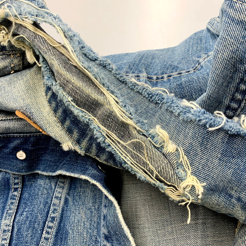 【現状渡し品】【メンズ】 Levi's リーバイス 両面ビッグE 刻印347 60S-70S 4TH DENIM JACKET 60-70年代 フォースデニムジャケット アウター 長袖 146-250324-ma-06-izu サイズ：不明 カラー：ライトインディゴ 万代Net店